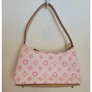 Womens little shoulder bag pink graphic detail